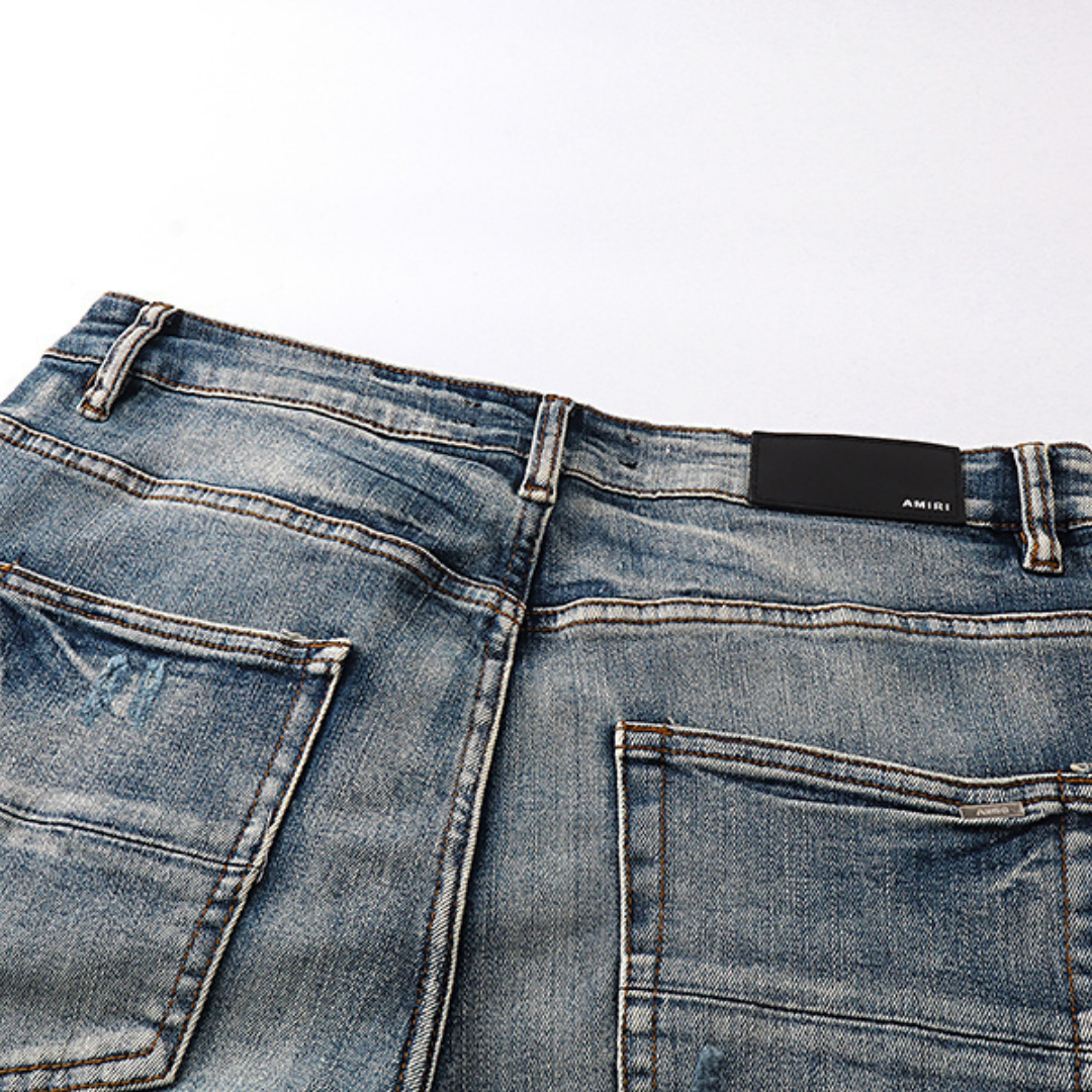 Amr White Logo Jeans