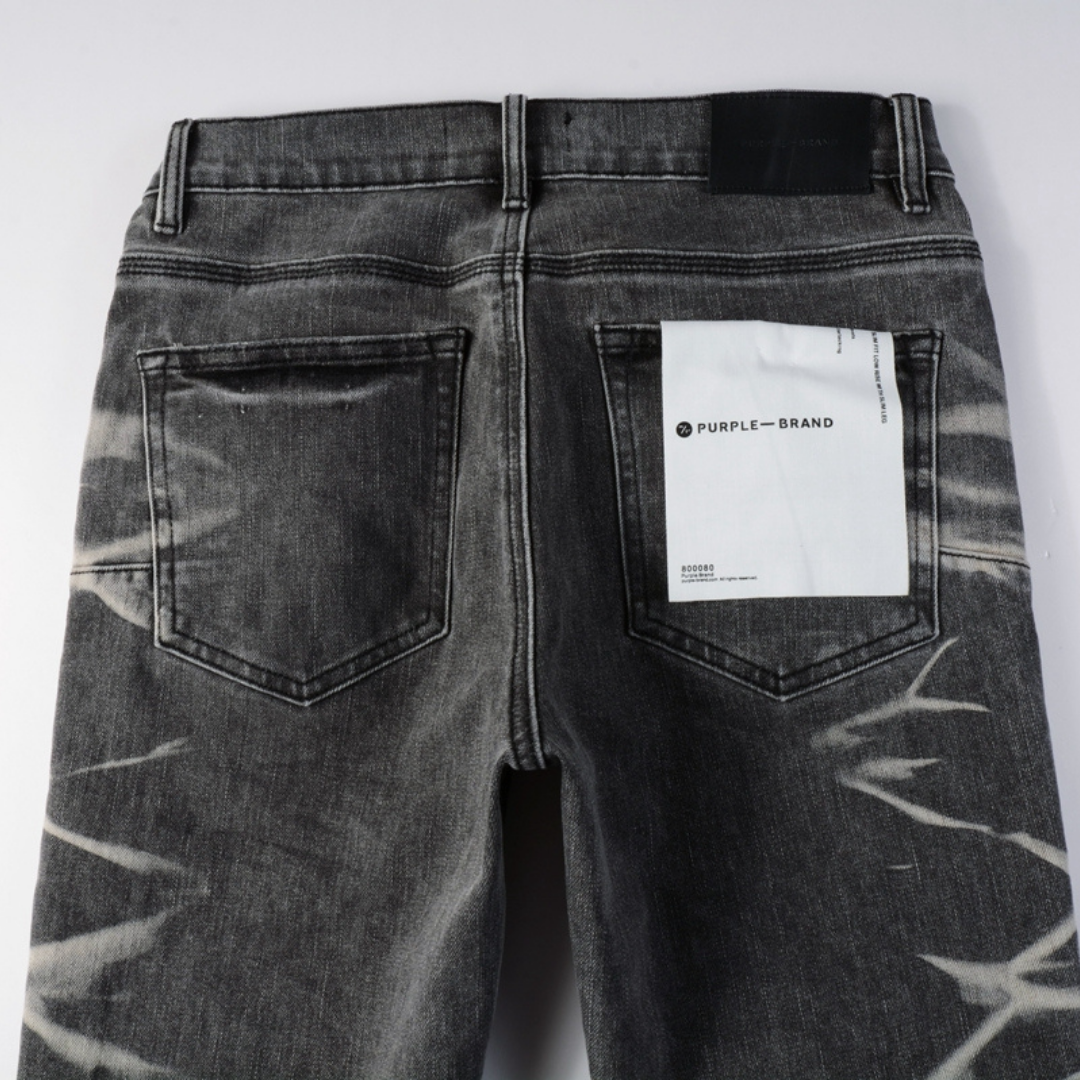 Purple Gradient Grey Ripped Jeans