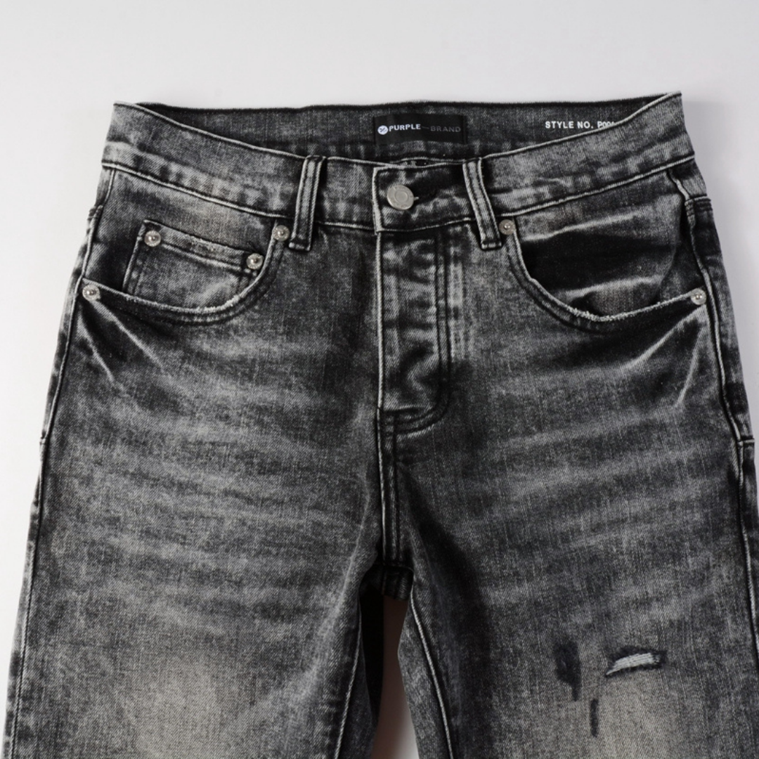 Purple Grey Ripped Jeans