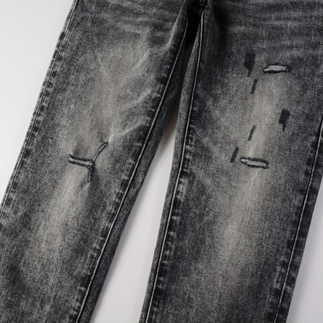 Purple Grey Ripped Jeans