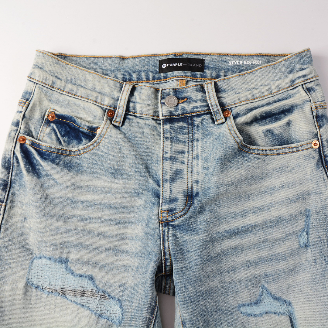 Purple Light Blue Patch Jeans