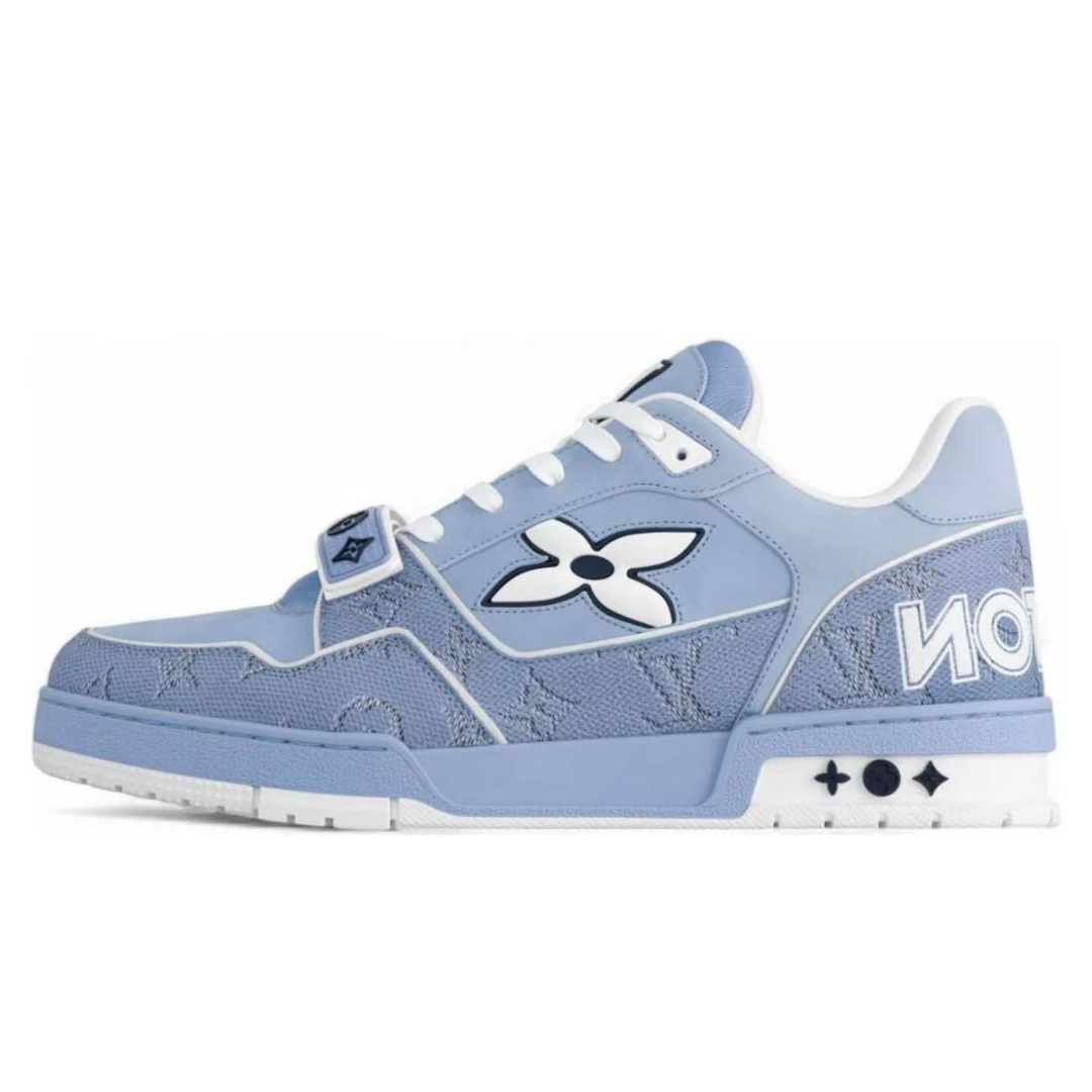 Monogram Blue White Trainer