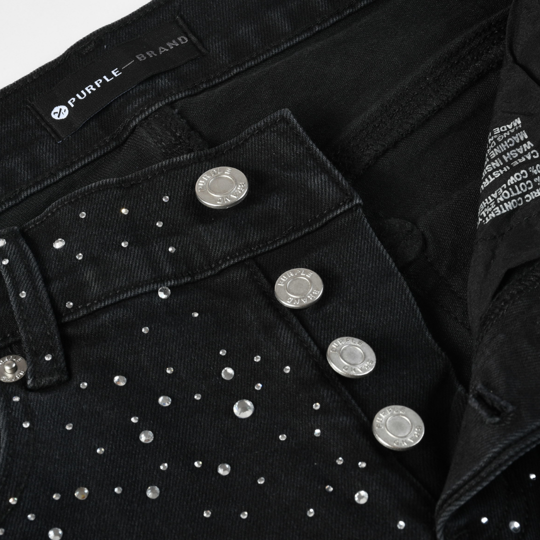 Purple Diamonds Black Jeans