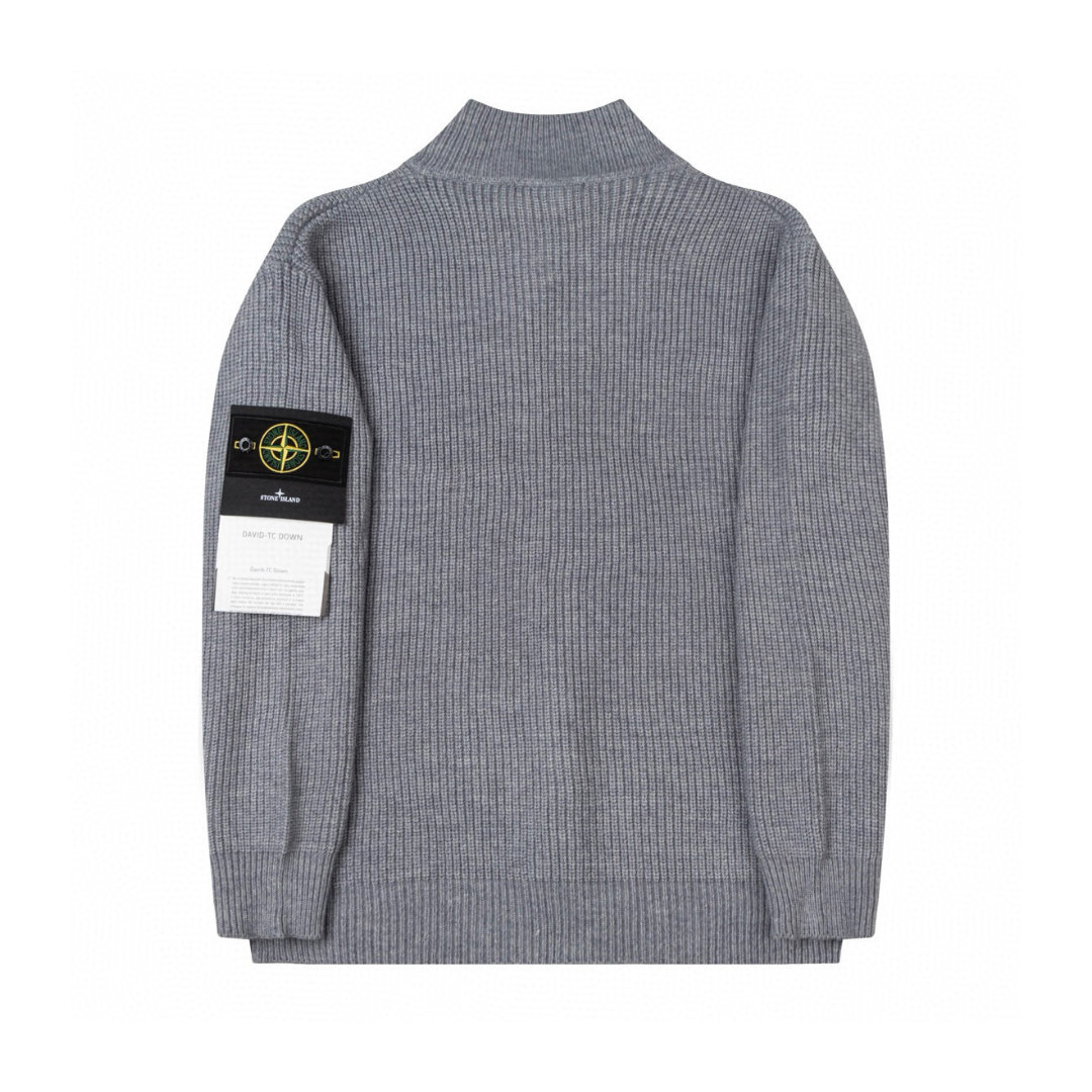 Stone Full Zip Sweater