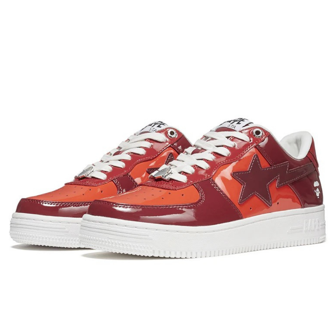 Bape Bapesta Burgundy Red Orange