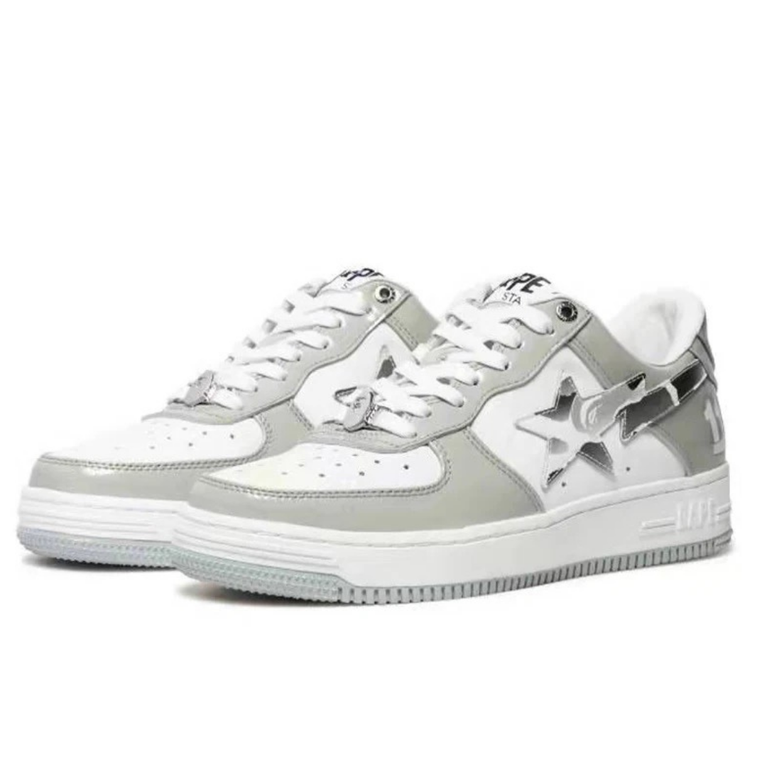 Bape Bapesta White Silver Grey