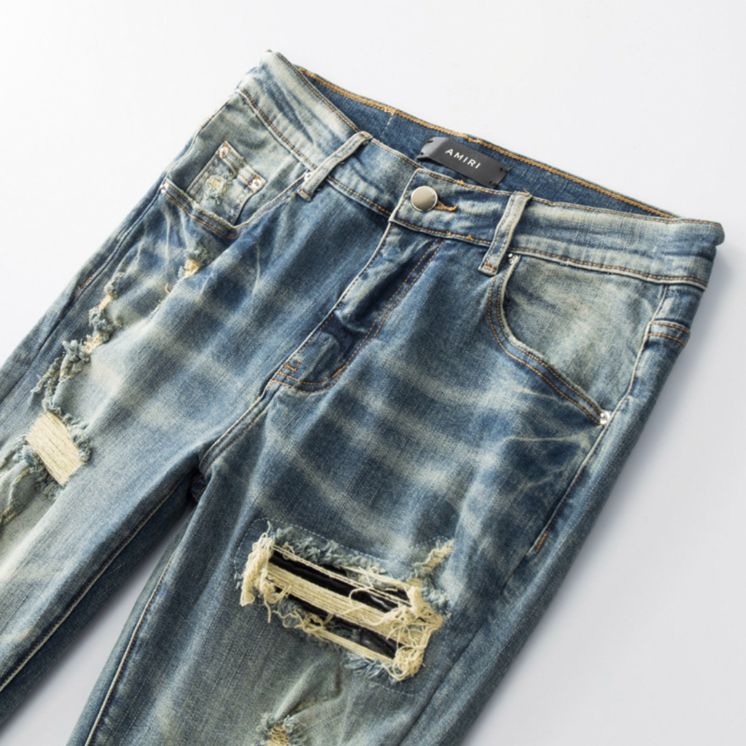 Amr Ripped Patch Jeans