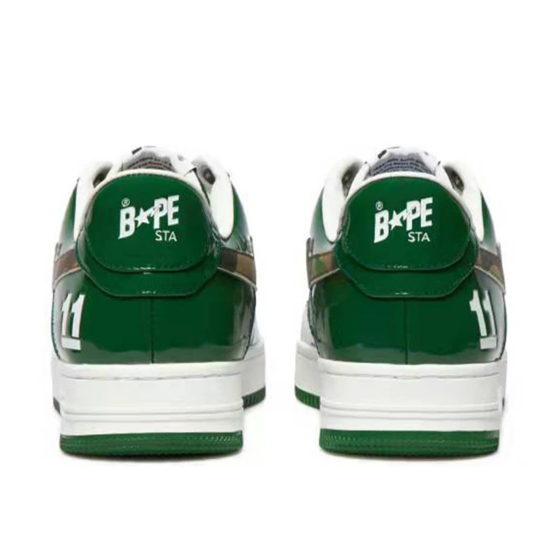 Bape Bapesta Dark Green Camo White