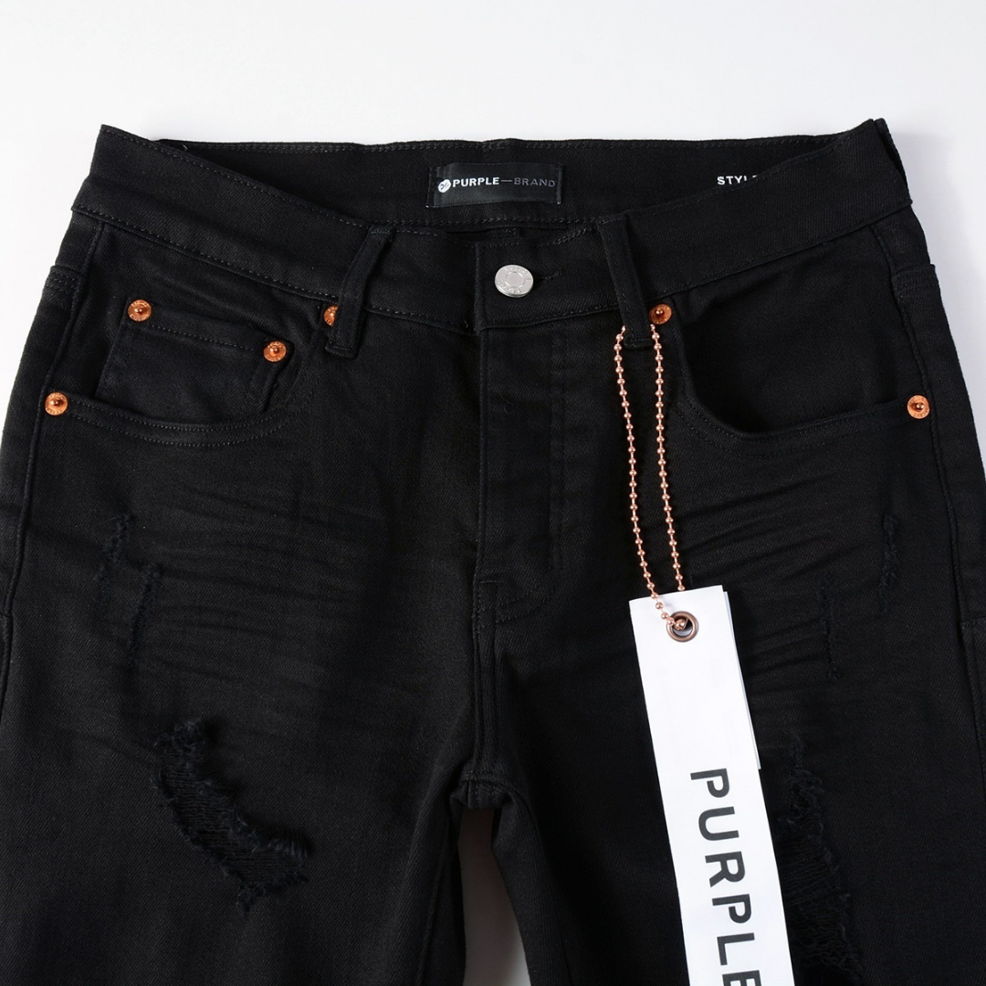 Purple Black Ripped Jeans