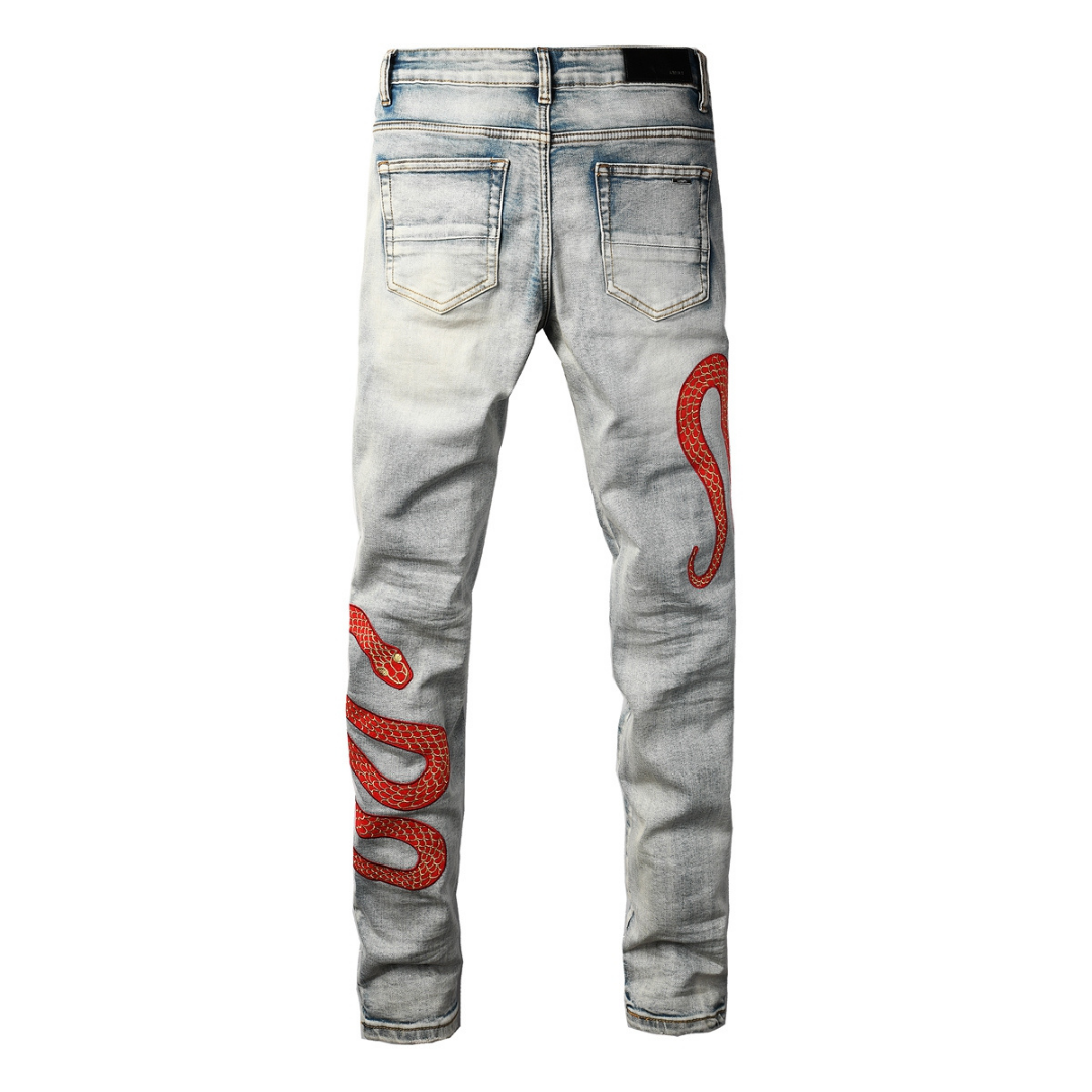 Amr Red Snake Jeans