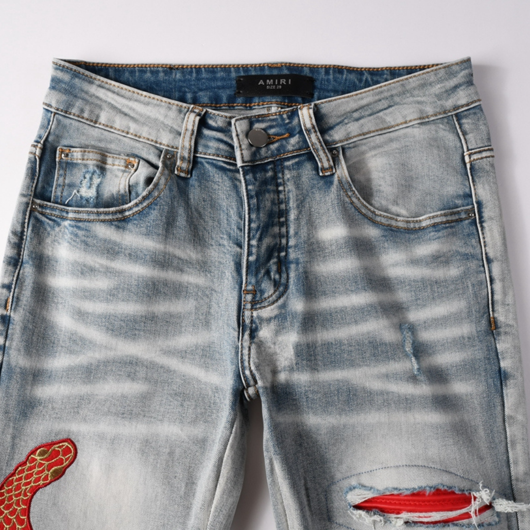 Amr Red Snake Jeans