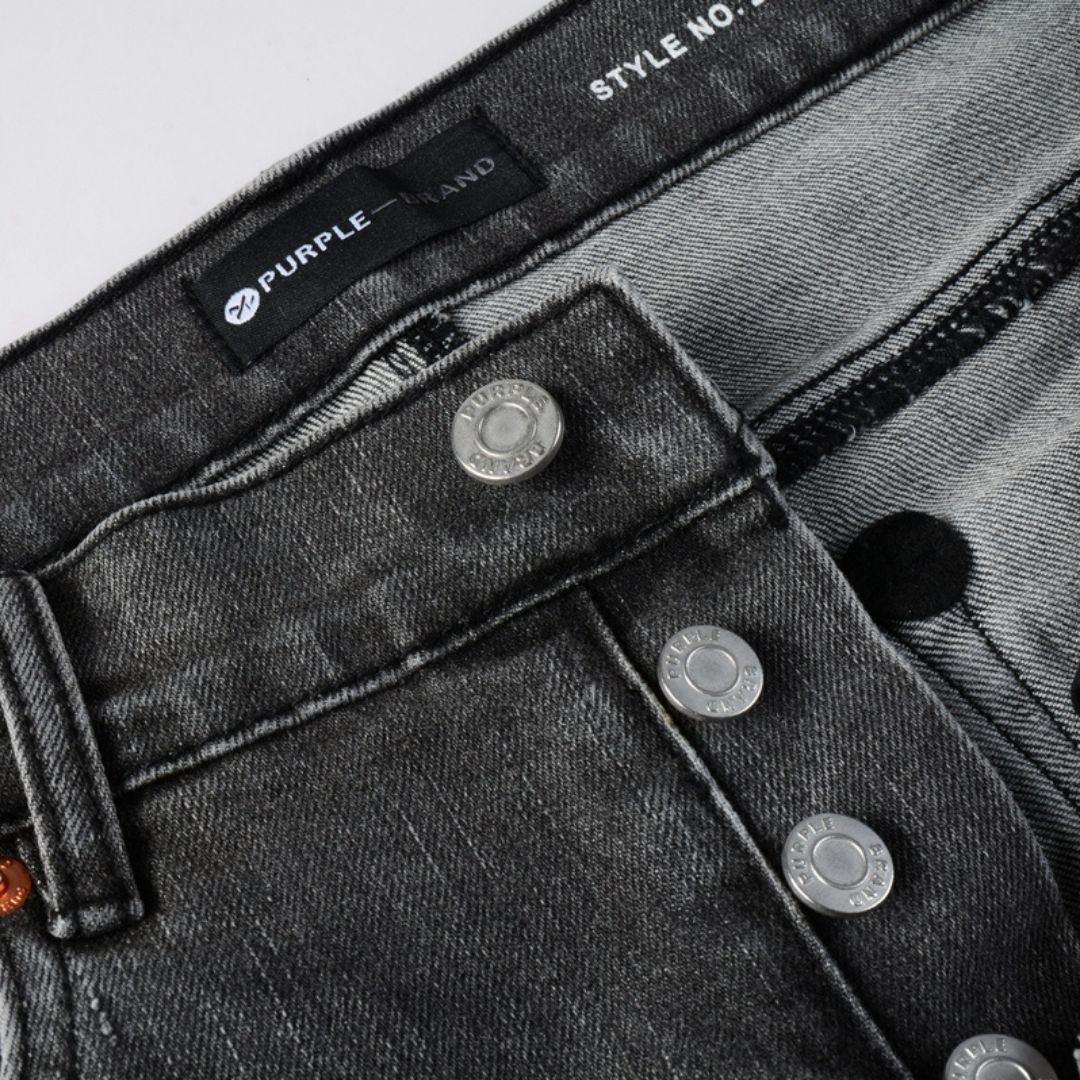 Purple Gradient Grey Ripped Jeans