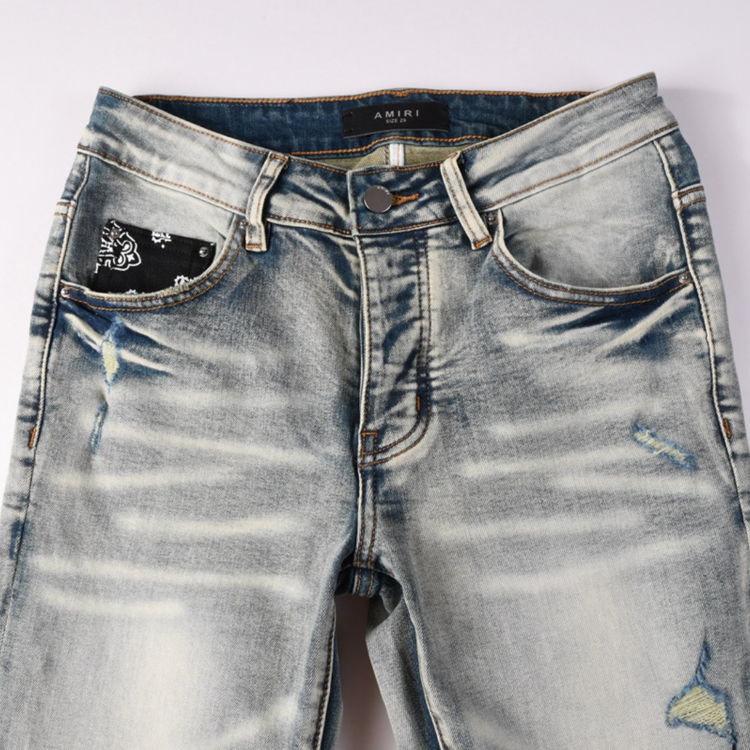 Amr Grey Distressed Jeans