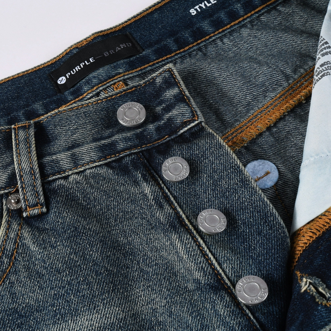 Purple Flared Blue Jeans