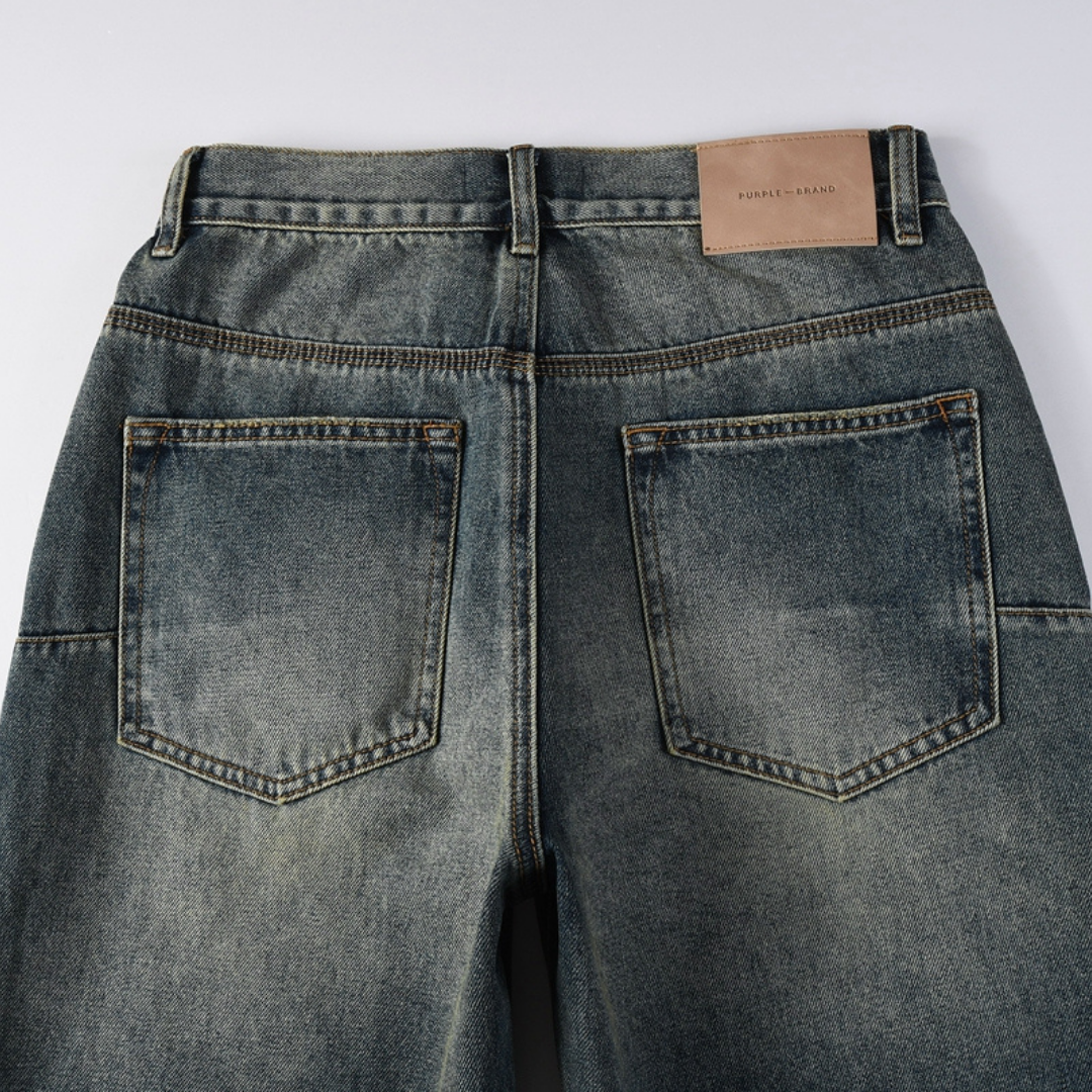 Purple Flared Blue Jeans