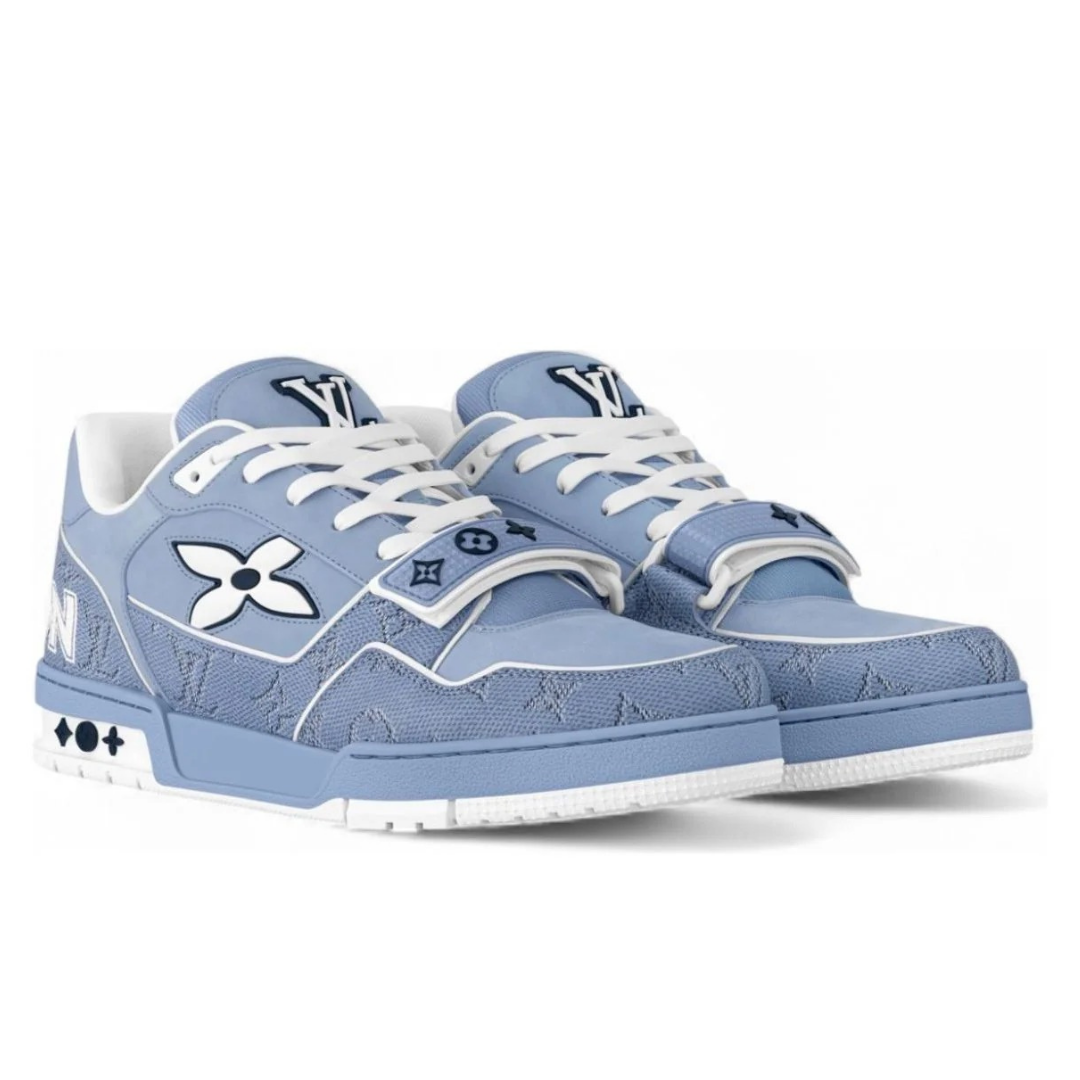 Monogram Blue White Trainer