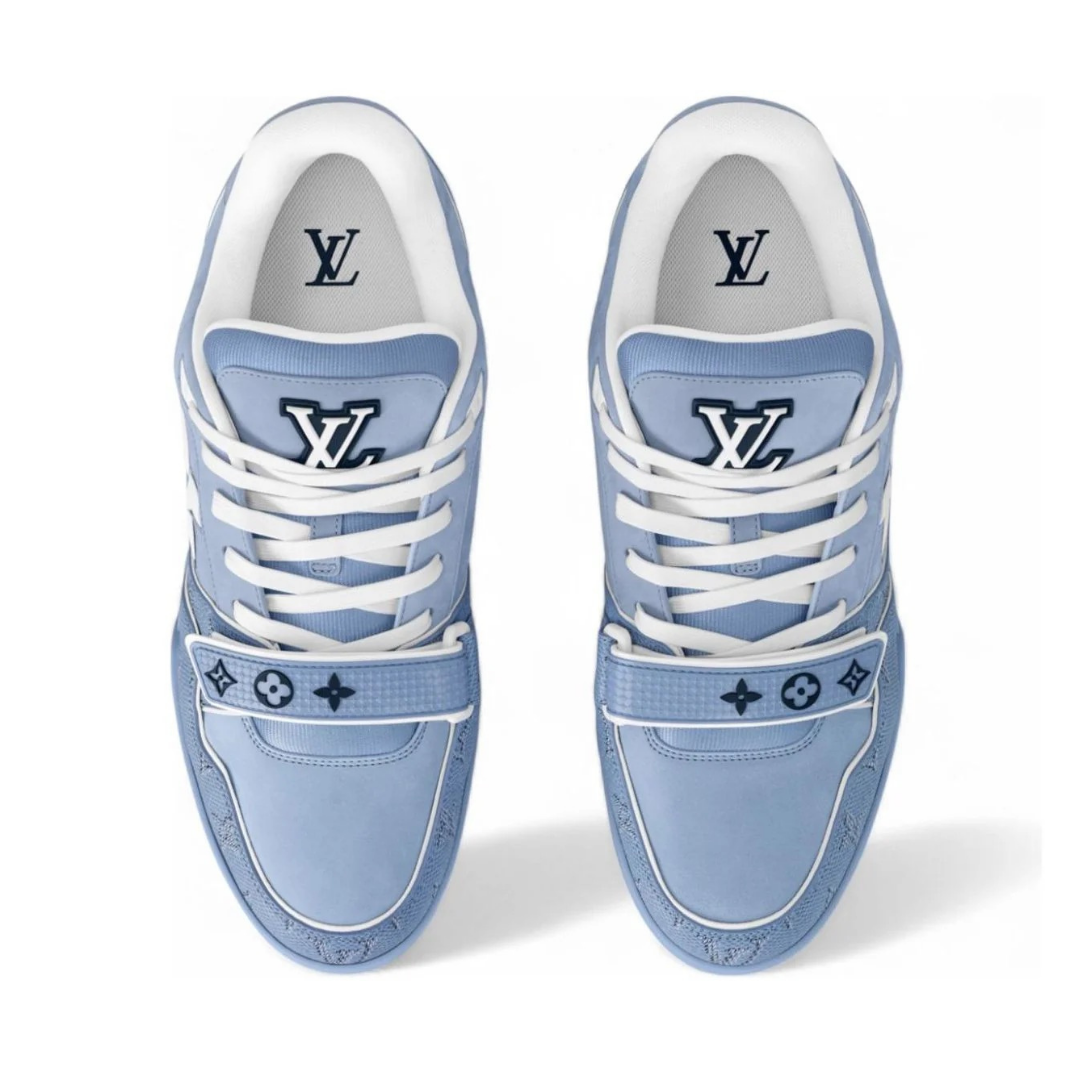 Monogram Blue White Trainer
