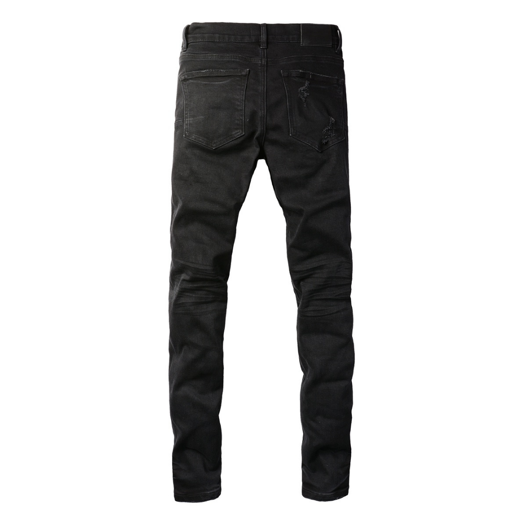 Purple Triple Ripped Black Jeans