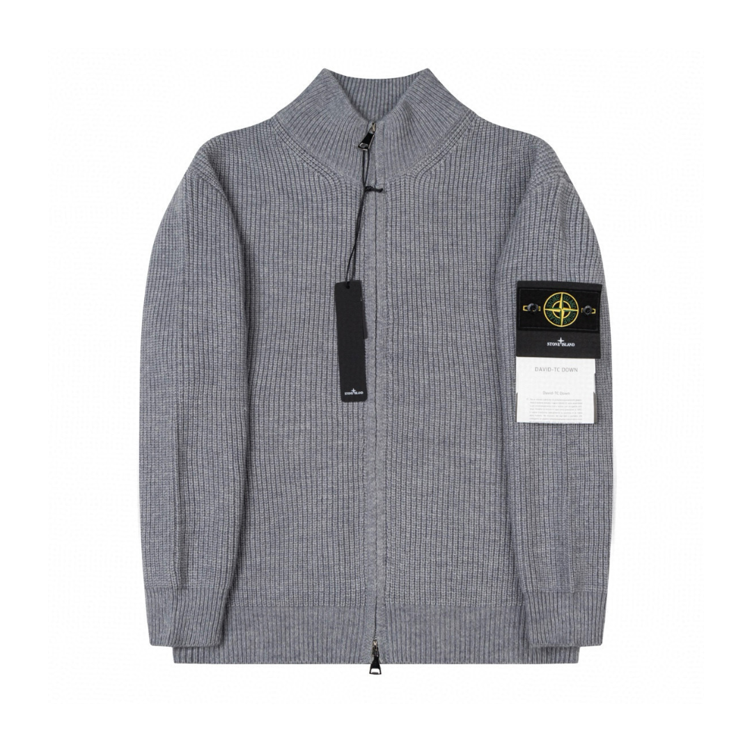 Stone Full Zip Sweater