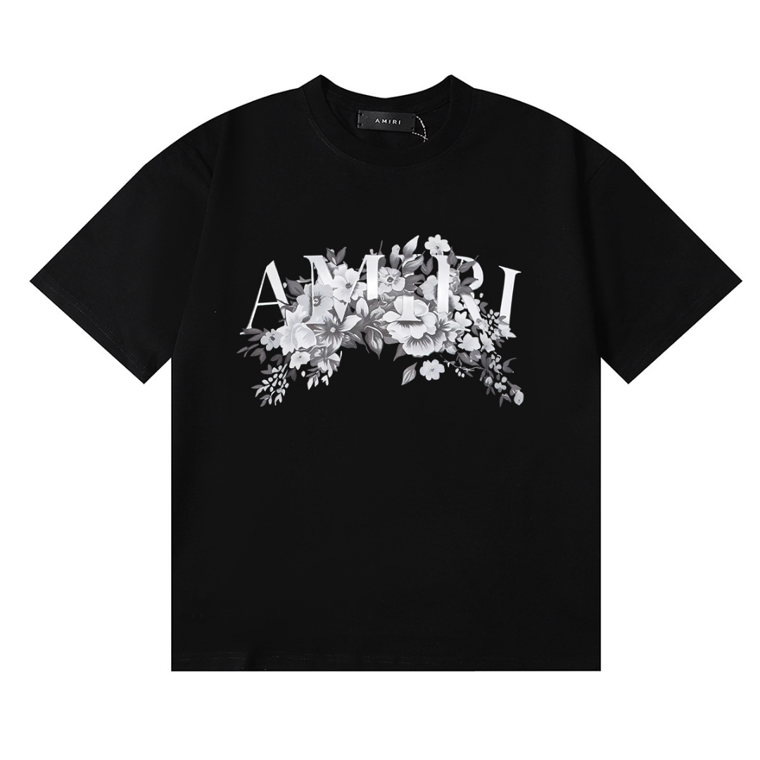 Amr Monochrome Flowers T-shirt