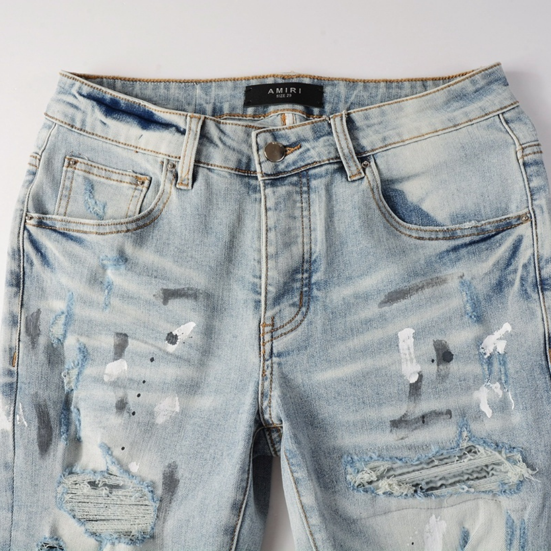 Amr Paint Ripped Jeans