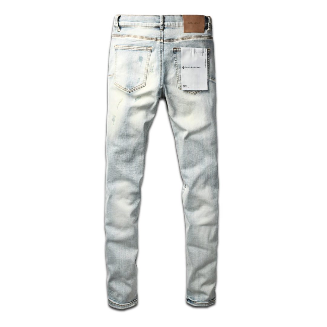 Purple Light Blue Ripped Jeans