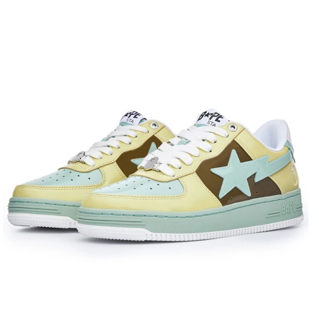 Bape Bapesta Yellow Brown Green