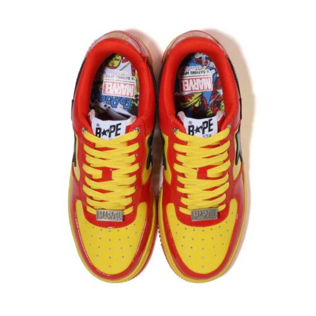 Bape Bapesta Marvel Red Yellow Black