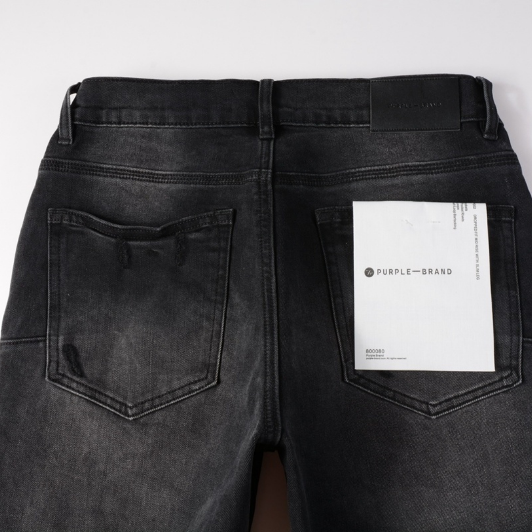 Purple Ripped Black Jeans