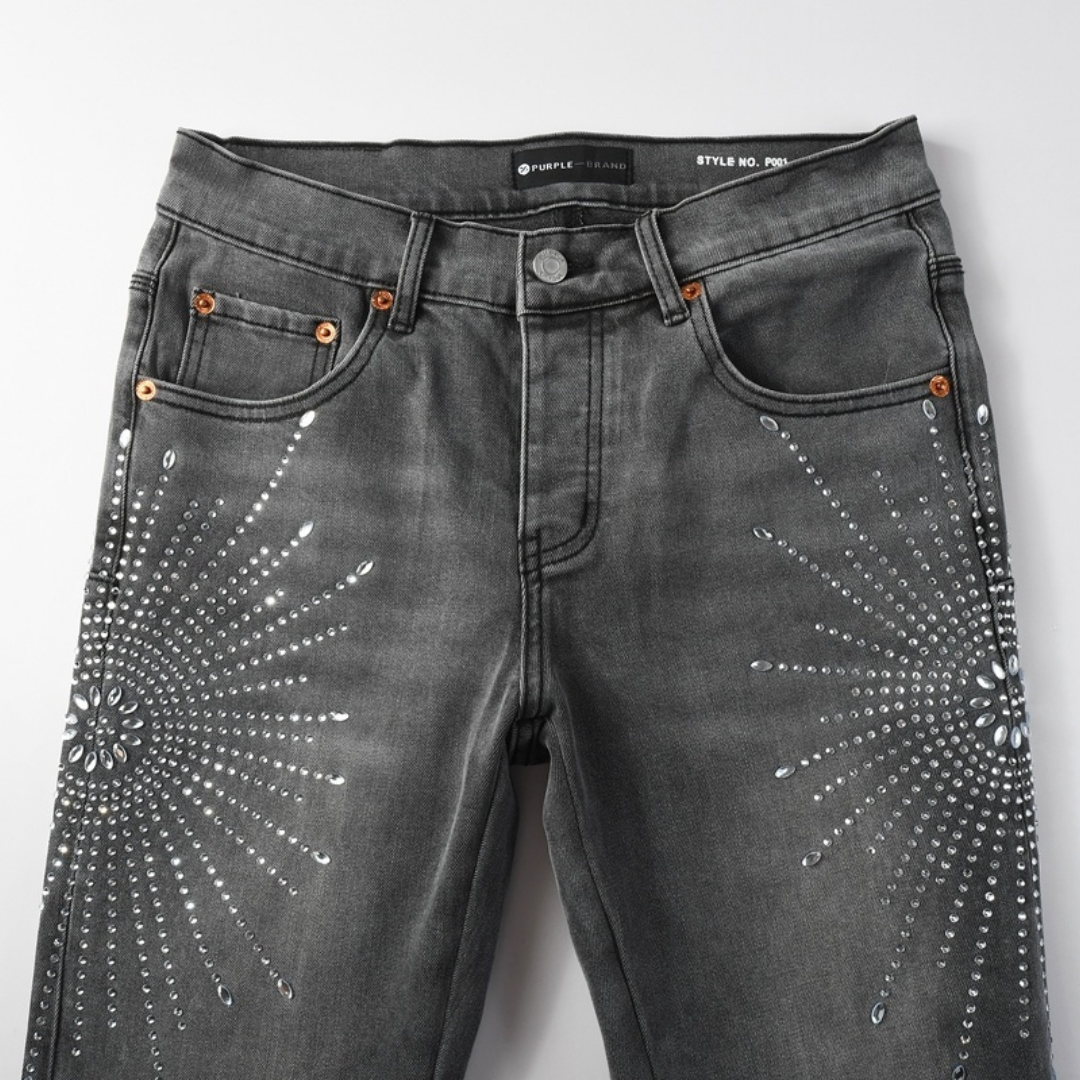 Purple Grey Diamonds Jeans