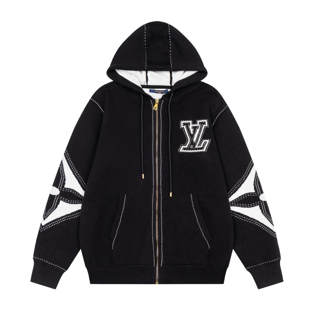 Monogram Zip Hoodie